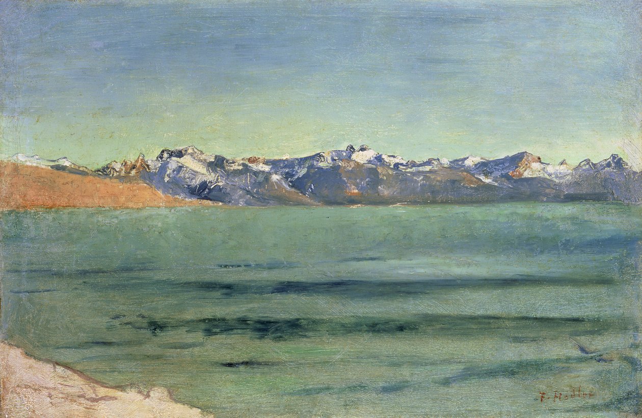 Amanecer sobre el Mont Blanc, c.1890 de Ferdinand Hodler