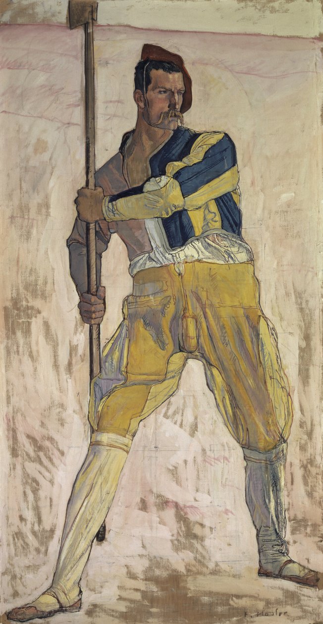 Guerrero con alabarda, c.1898 de Ferdinand Hodler