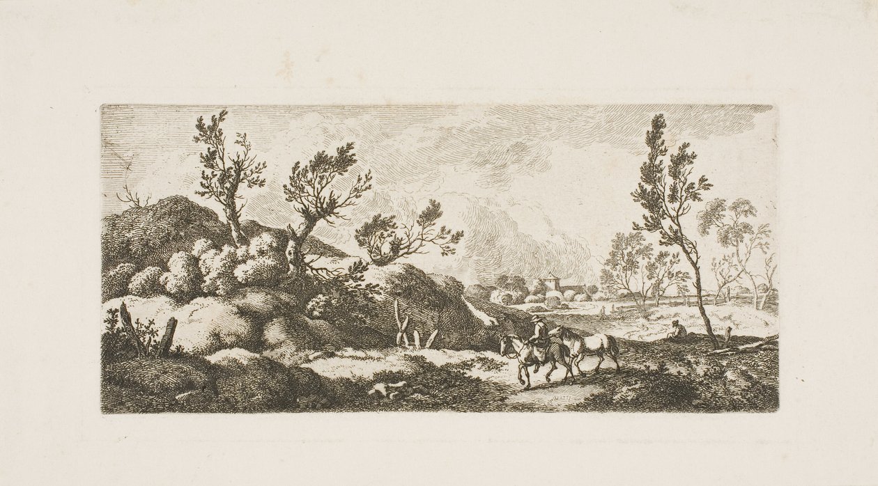 Paisaje - Niño con caballo de Ferdinand Kobell