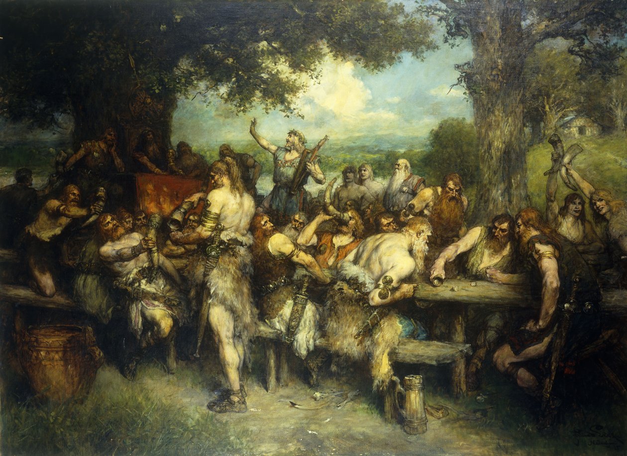 Una Celebración Vikinga, 1925 de Ferdinand Leeke