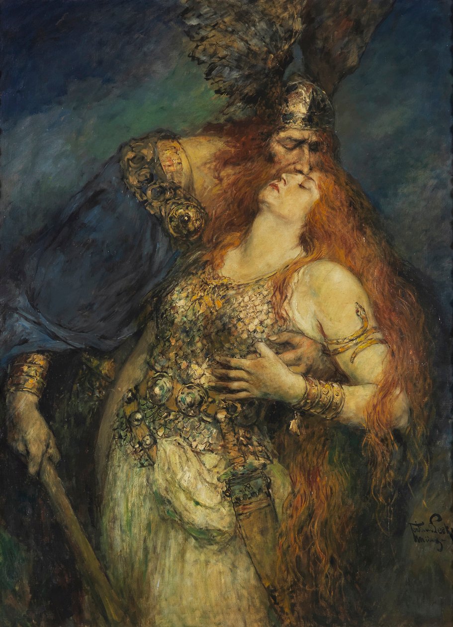 Despedida de Wotan a Brunilda, c. 1910 de Ferdinand Leeke