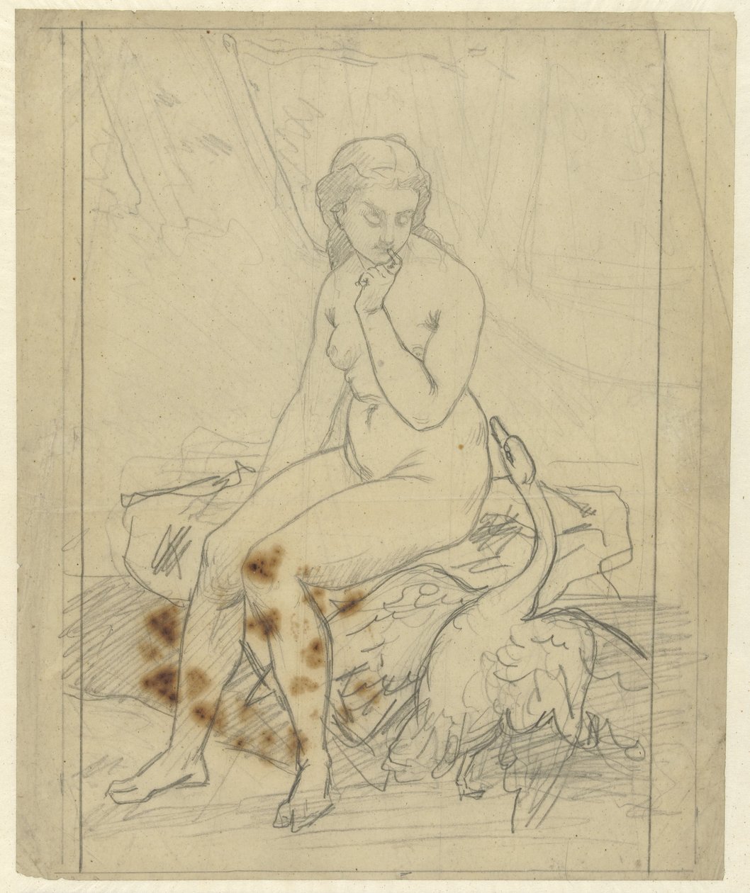 Leda sentada con el cisne de Ferdinand Roybet