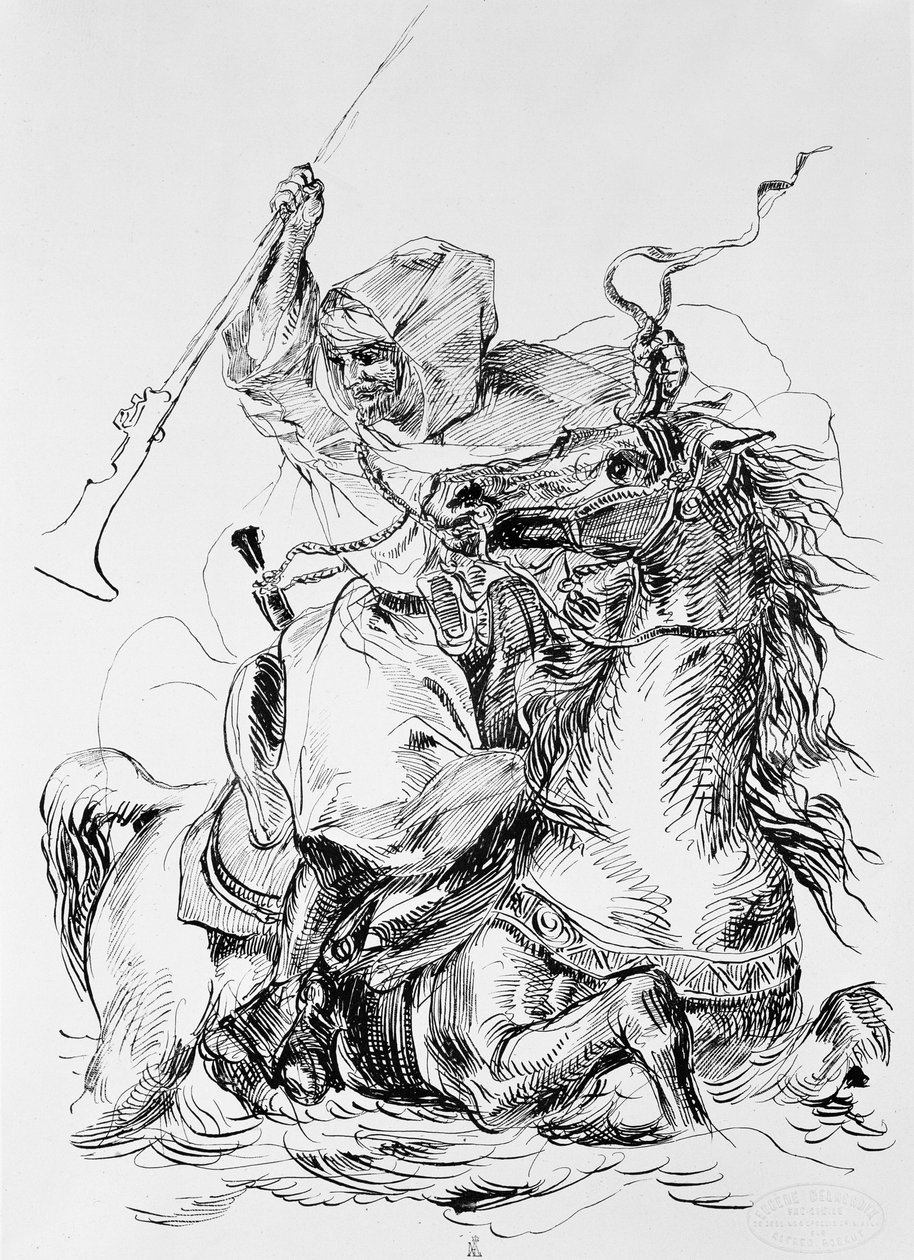 Jinete árabe de Ferdinand Victor Eugene Delacroix
