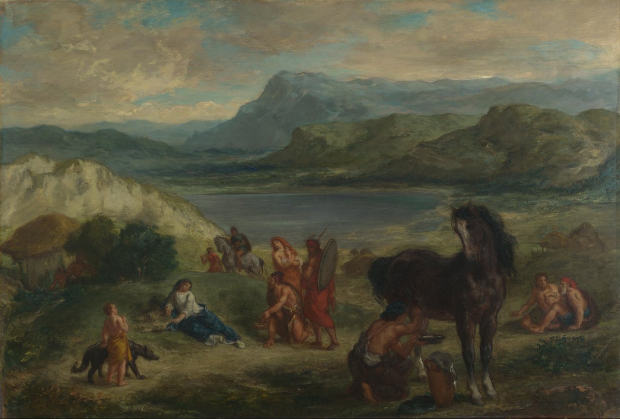 Ovidio entre los escitas de Ferdinand Victor Eugene Delacroix