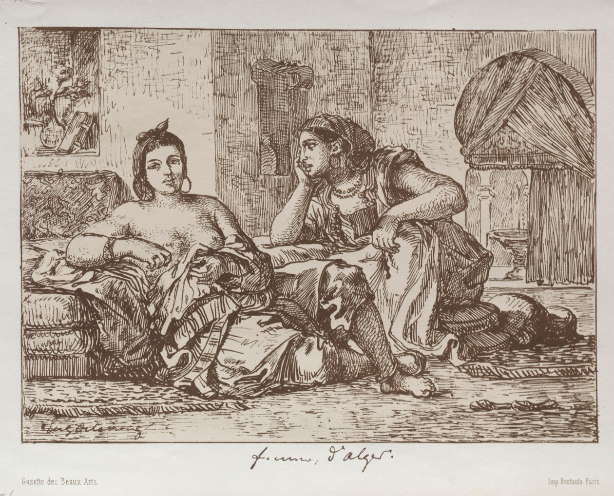 Mujeres de Argel, 1833 de Ferdinand Victor Eugene Delacroix