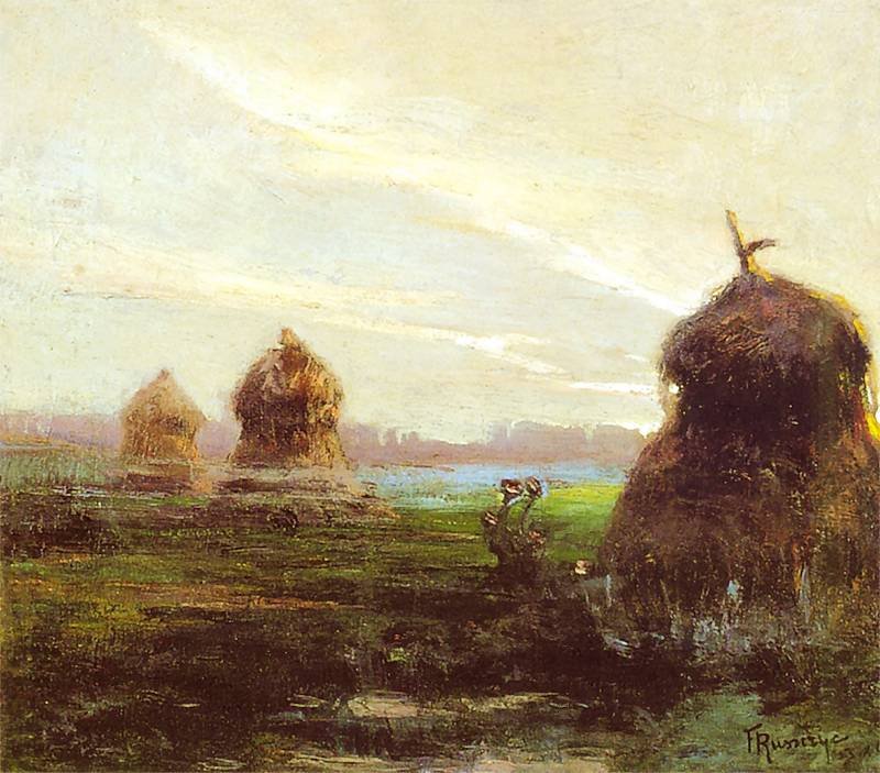 Paisaje con pajar de Ferdynand Ruszczyc