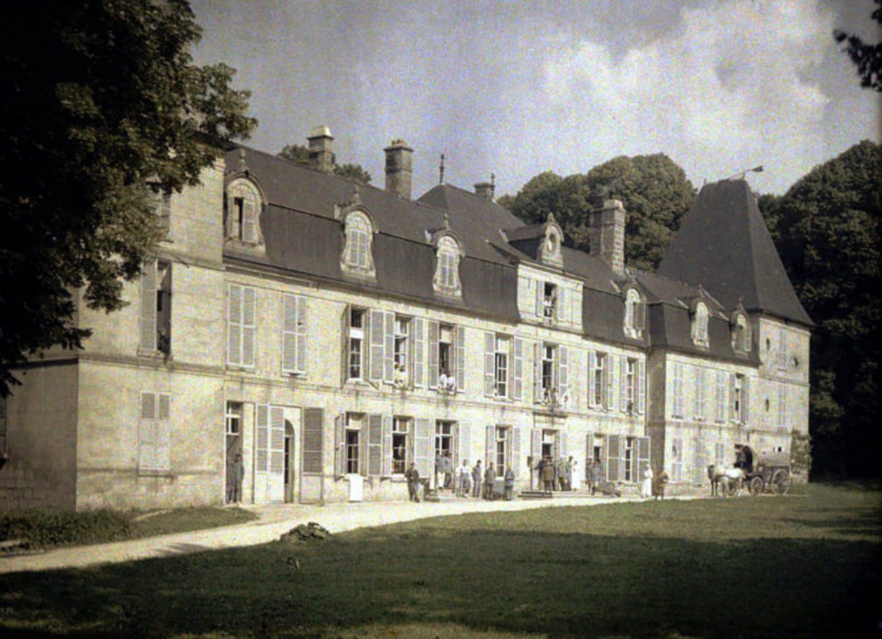 Soldados en el Chateau Vauxbuin, utilizado por el ejército francés como hospital, Soissons, Aisne, Francia, 1917 de Fernand Cuville