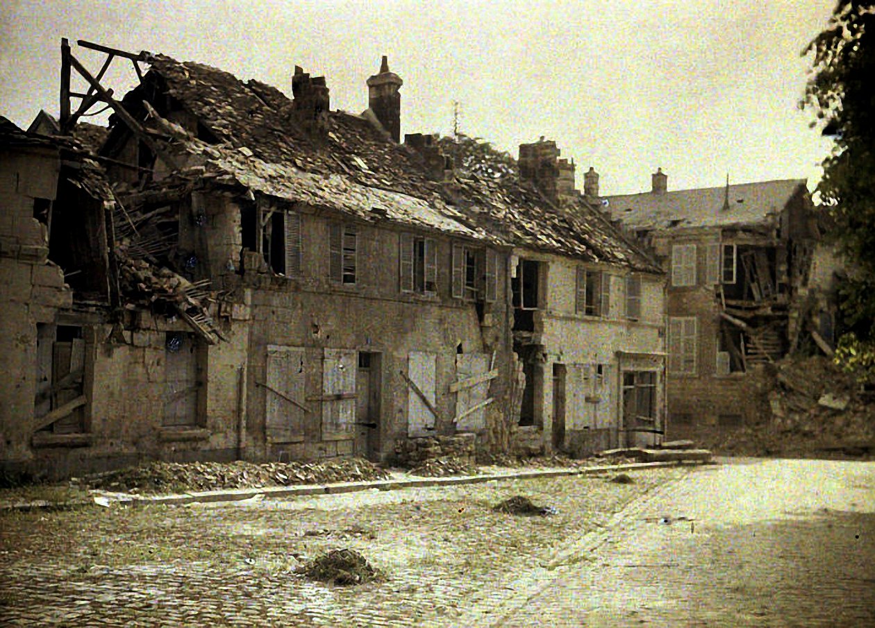 Vista de las ruinas, Soissons, Aisne, Francia, 1917 de Fernand Cuville