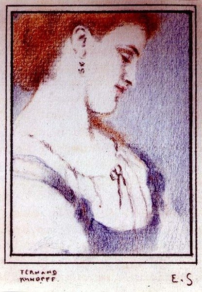 Los pensamientos de Eugene Smits de Fernand Khnopff