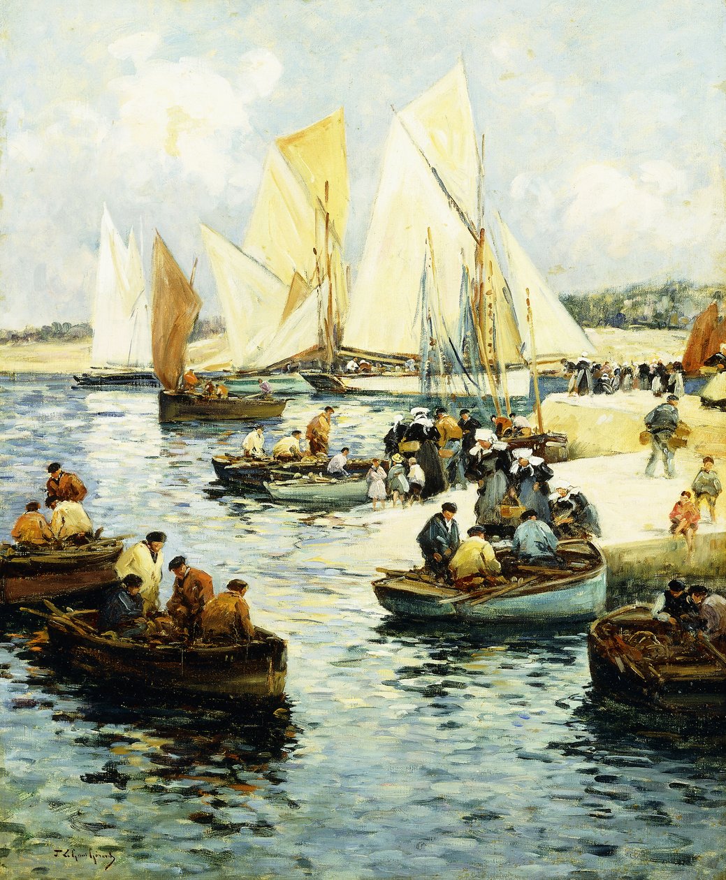 Retour des Pecheurs a Concarneau de Fernand Legout Gerard