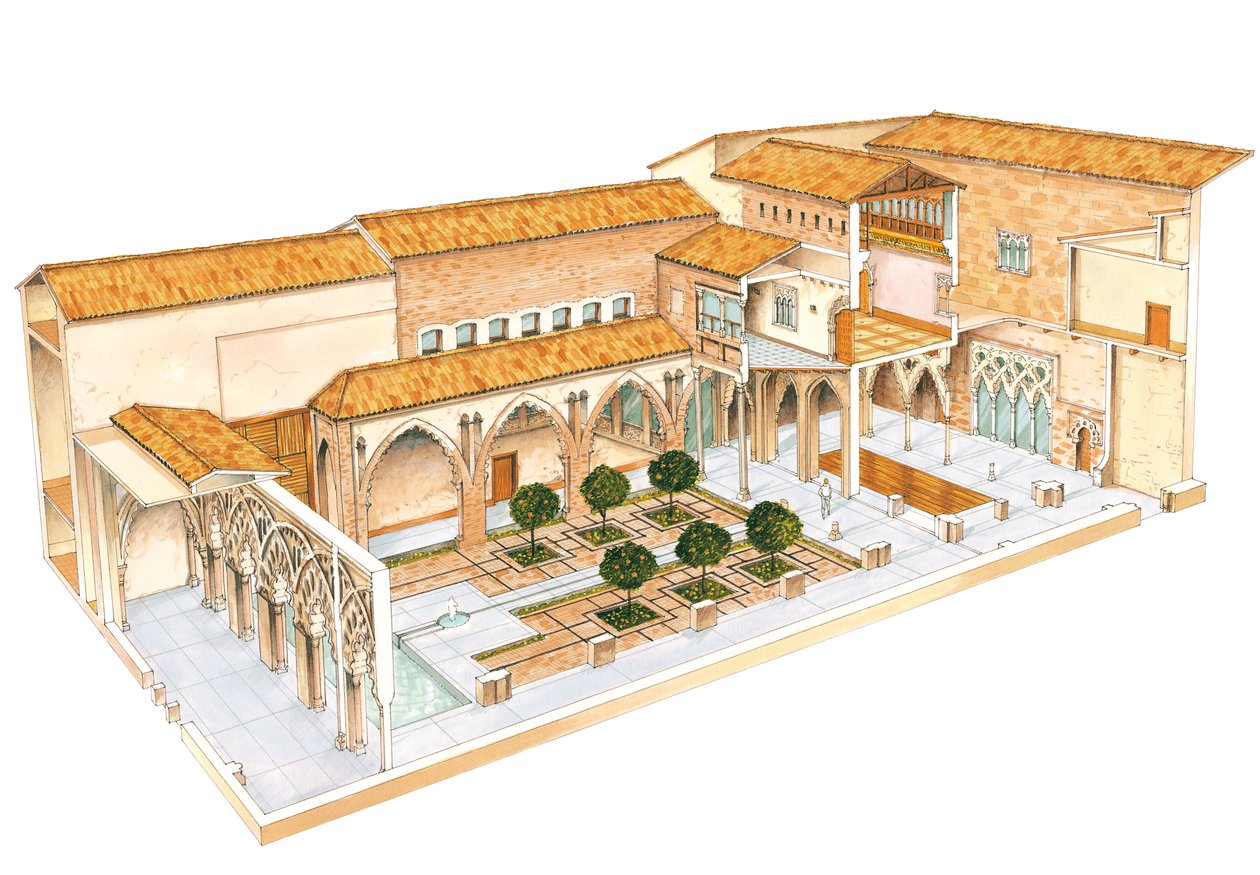 Aljafería. Zaragoza, España. Palacio islámico. Patio de Santa Isabel. de Fernando Aznar Cenamor