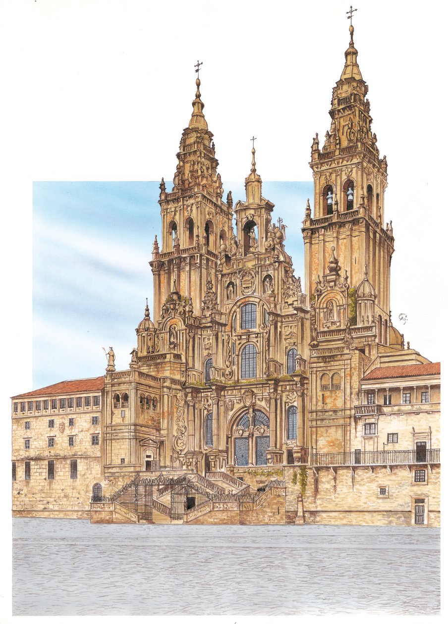 Santiago de Compostela. Fachada occidental. España de Fernando Aznar Cenamor