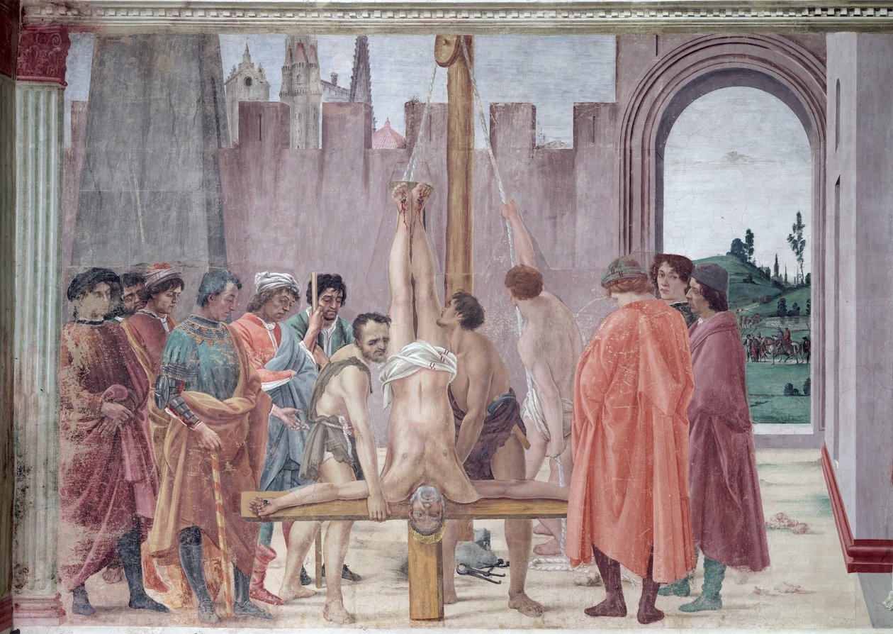 La crucifixión de San Pedro, c.1484-85 (post restauración) de Filippino Lippi