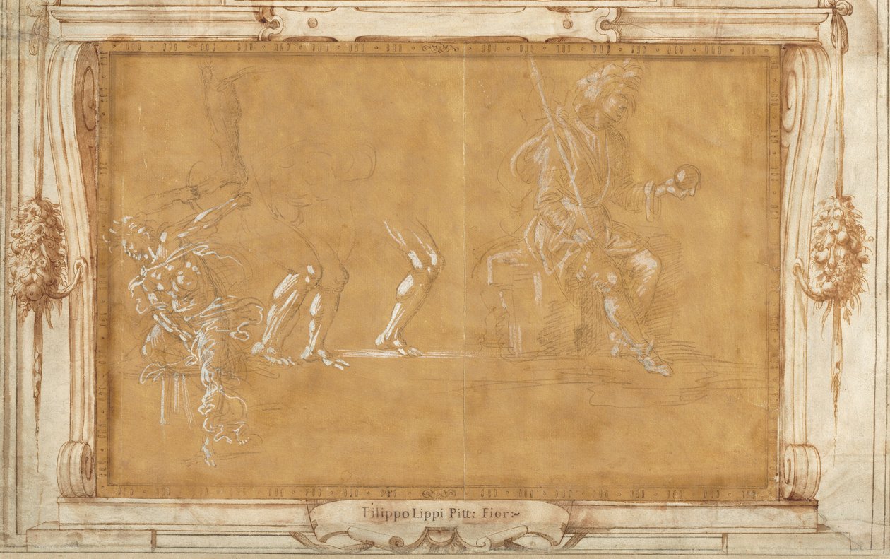 Varios estudios de figuras de Filippino Lippi