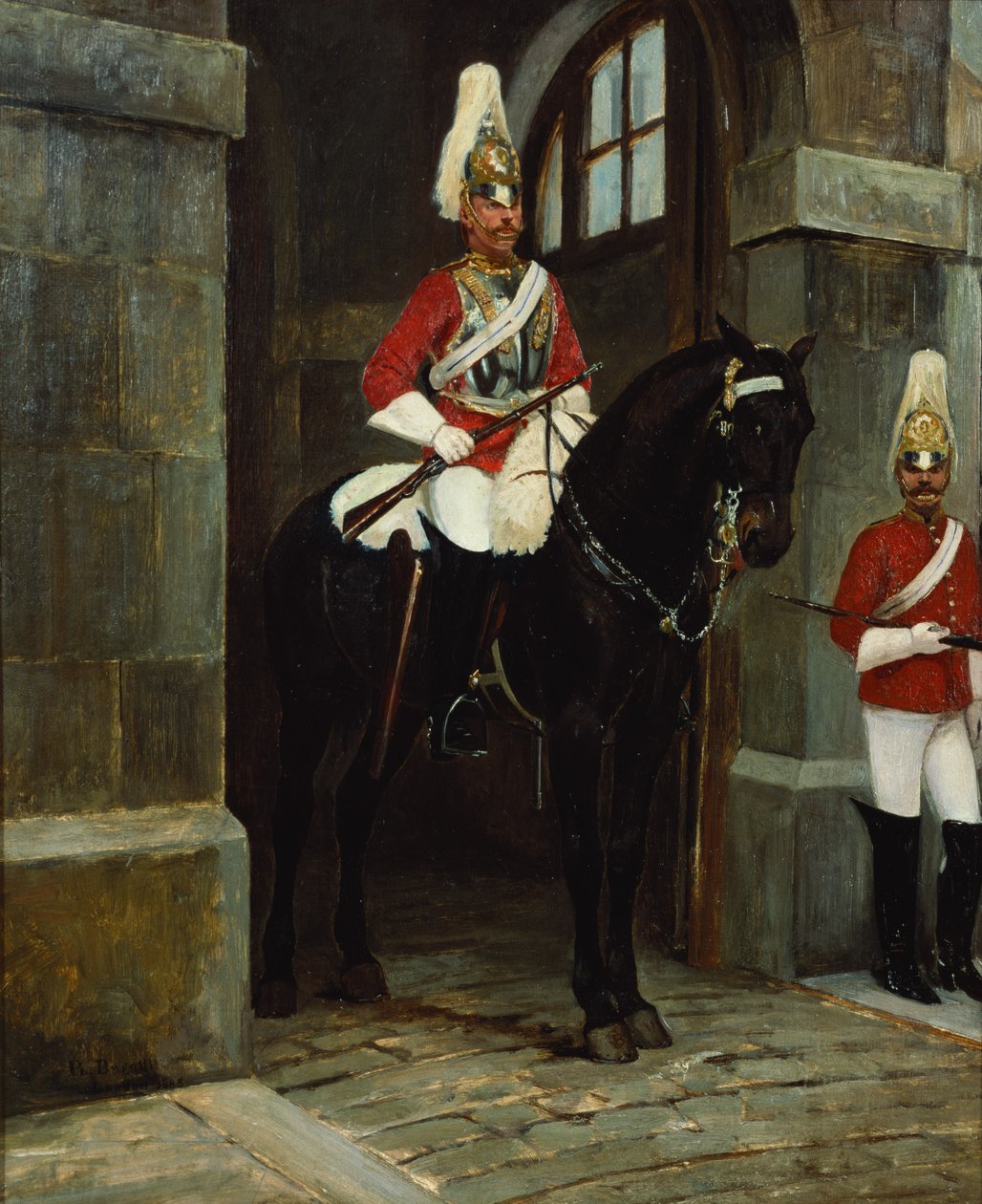 Guardias de vida en servicio fuera de Whitehall, c. 1884-85 de Filippo Baratti