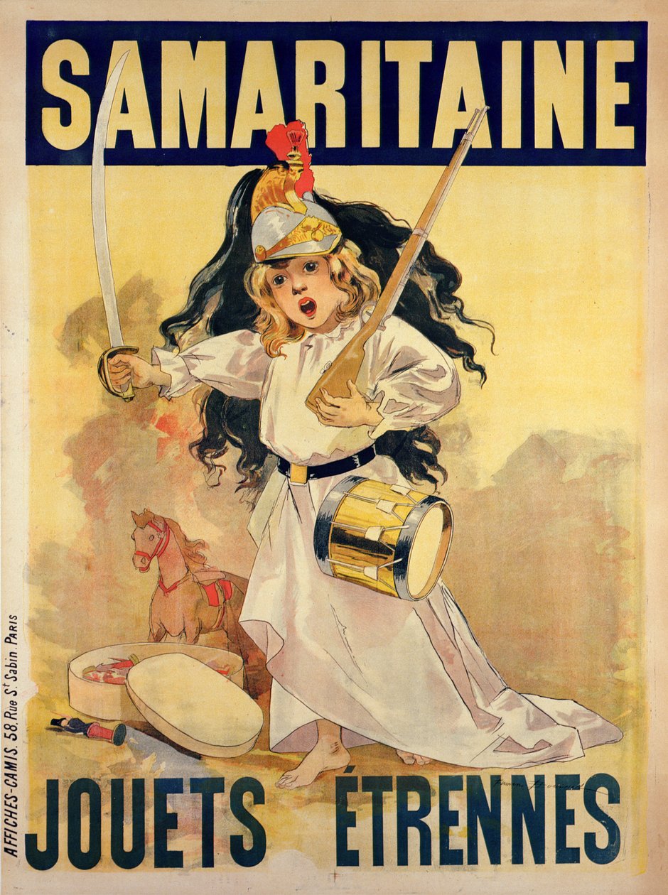 Póster publicitario de juguetes a la venta en 