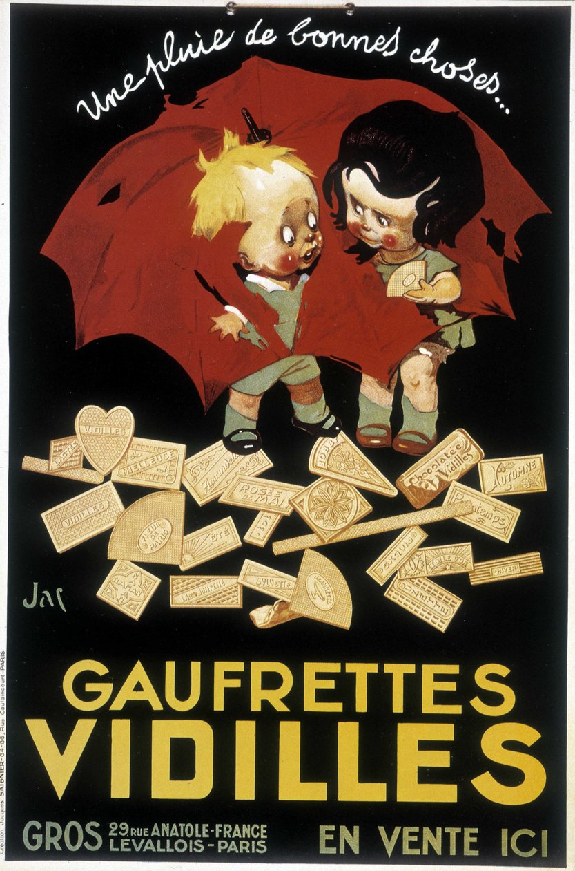 Publicidad francesa para Wafer Vidilles (cartel) de Firmin Bouisset