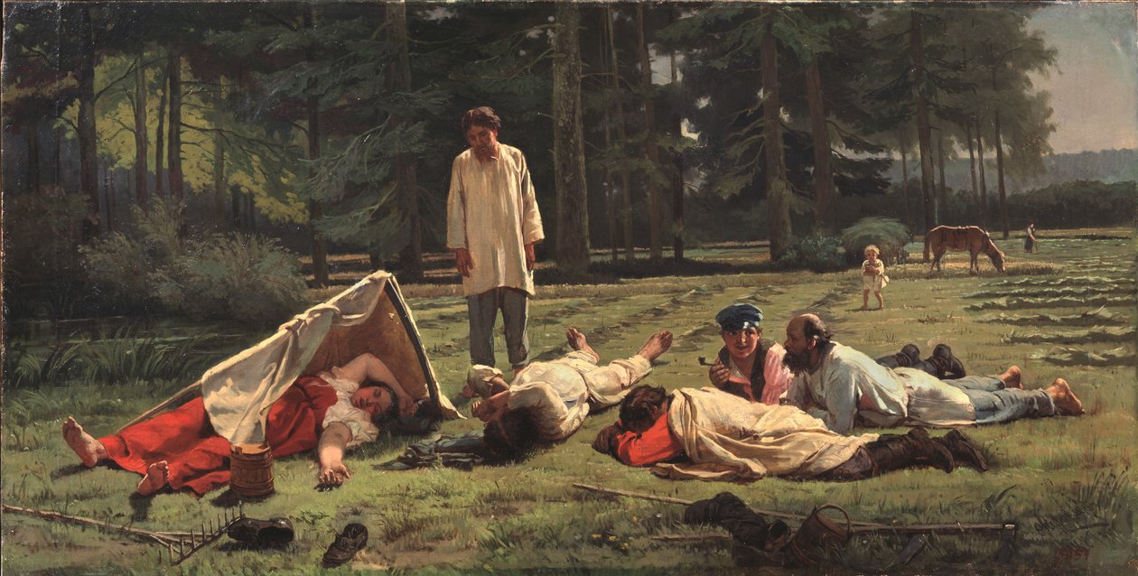 Descanso en la Cosecha de Heno, 1887 de Firs Sergeevich Zhuravlev