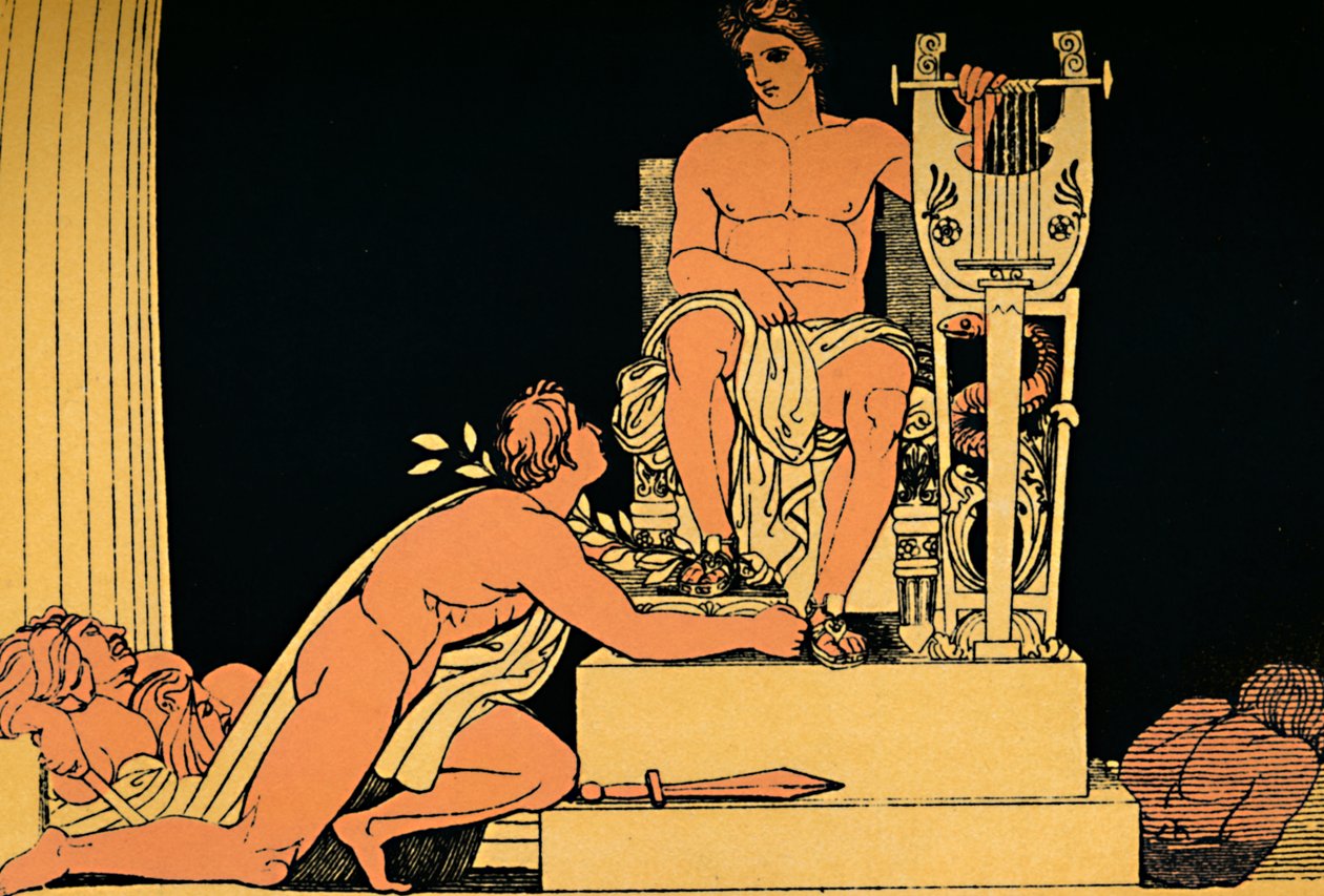 Orestes suplicante a Apolo, 1880 de Flaxman