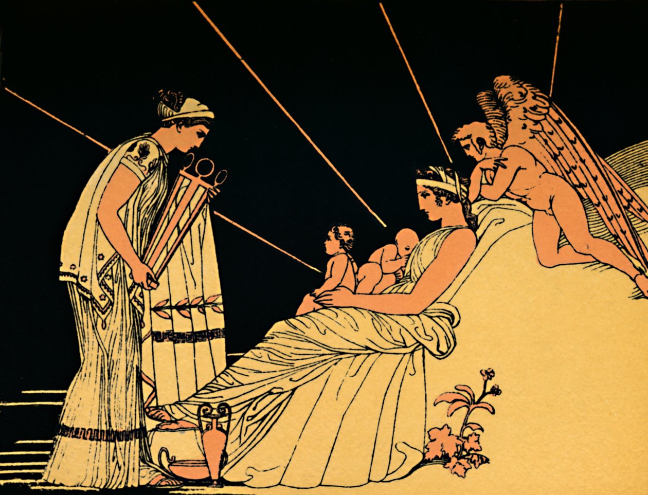Los regalos de cumpleaños de Febo, 1880 de Flaxman