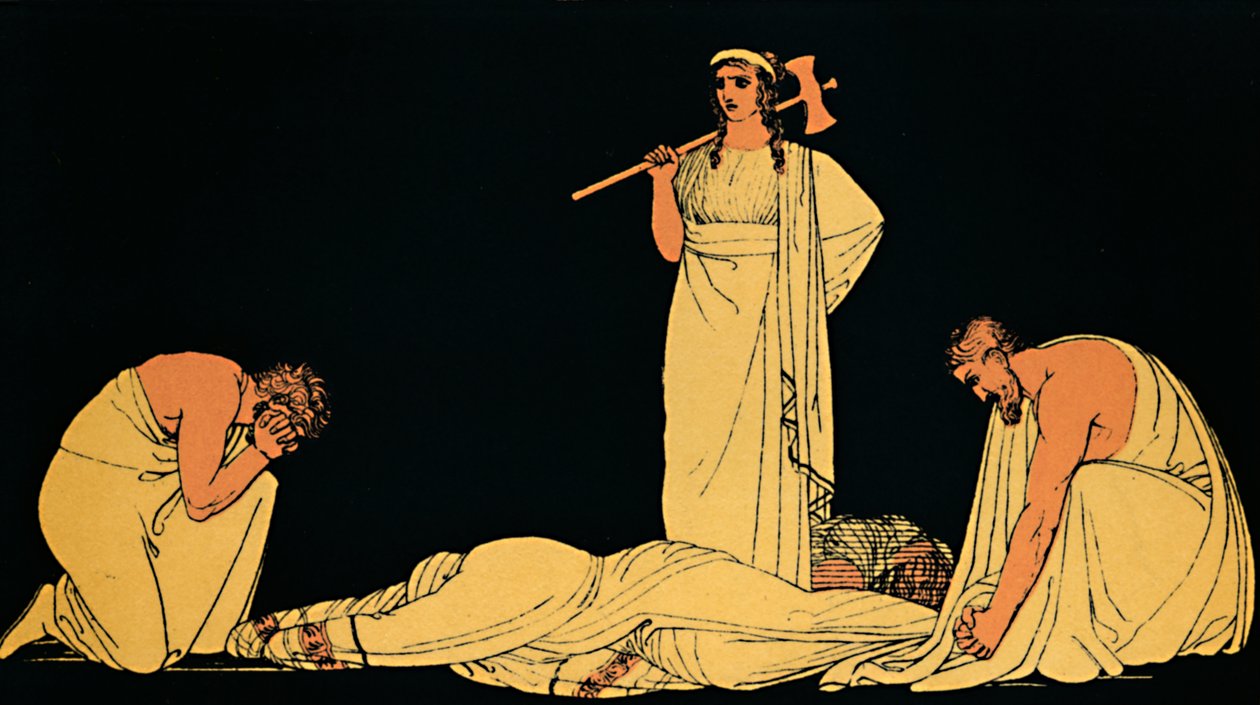 El asesinato de Agamenón, 1880 de Flaxman