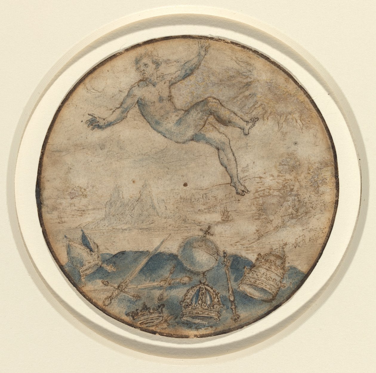 Hombre cayendo del cielo de Flemish 17th Century