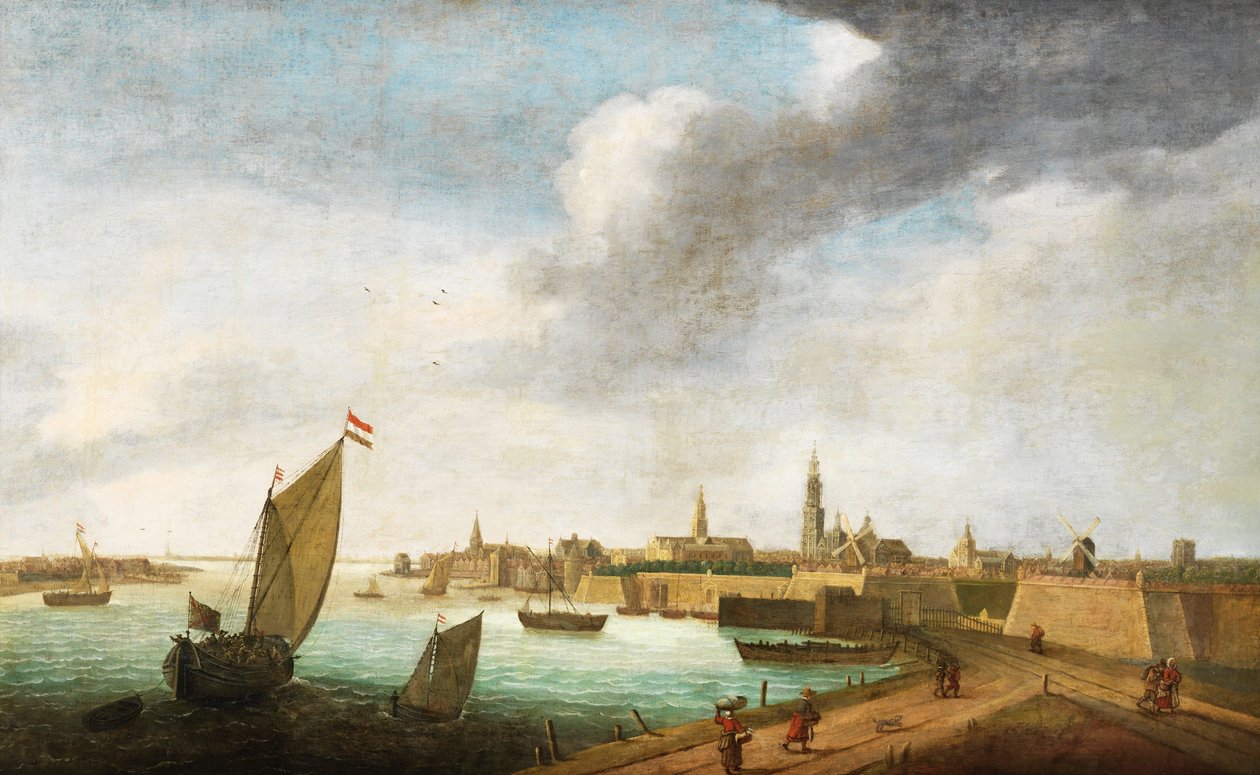 Vista flamenca de Amberes del siglo XVII de Flemish School