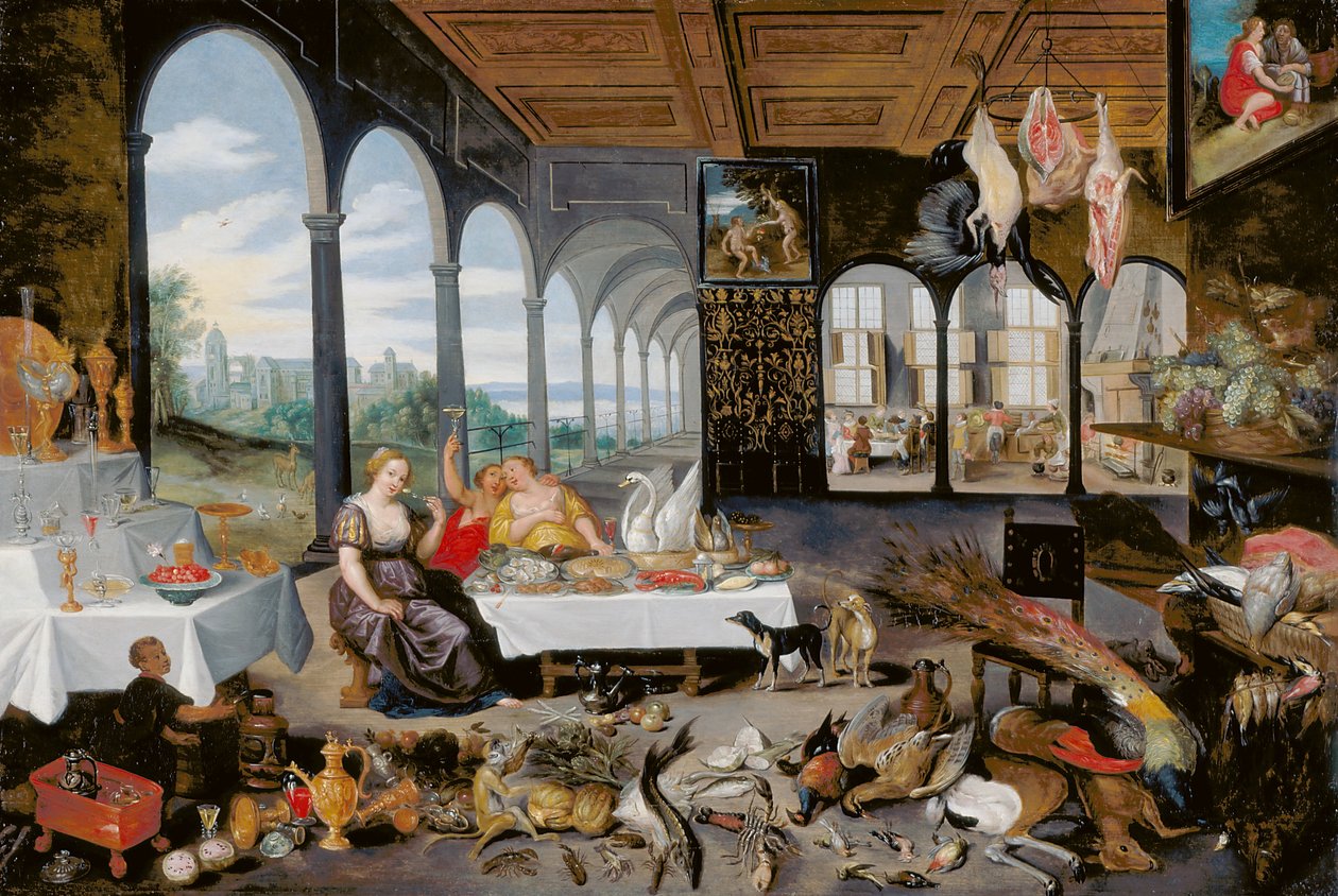El sentido del gusto (óleo sobre madera) de Flemish School