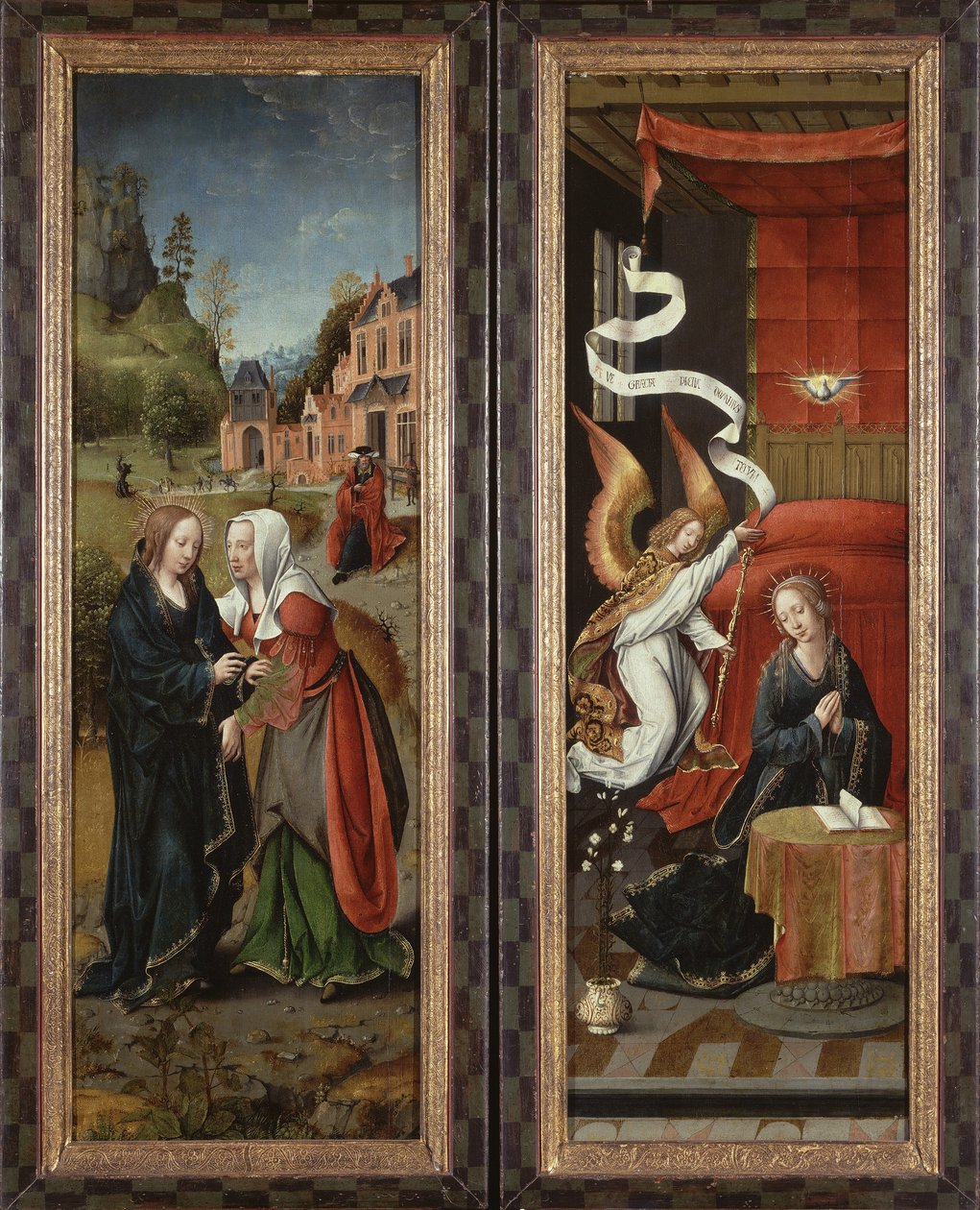 La Visitación y la Anunciación (óleo sobre tabla) de Flemish School