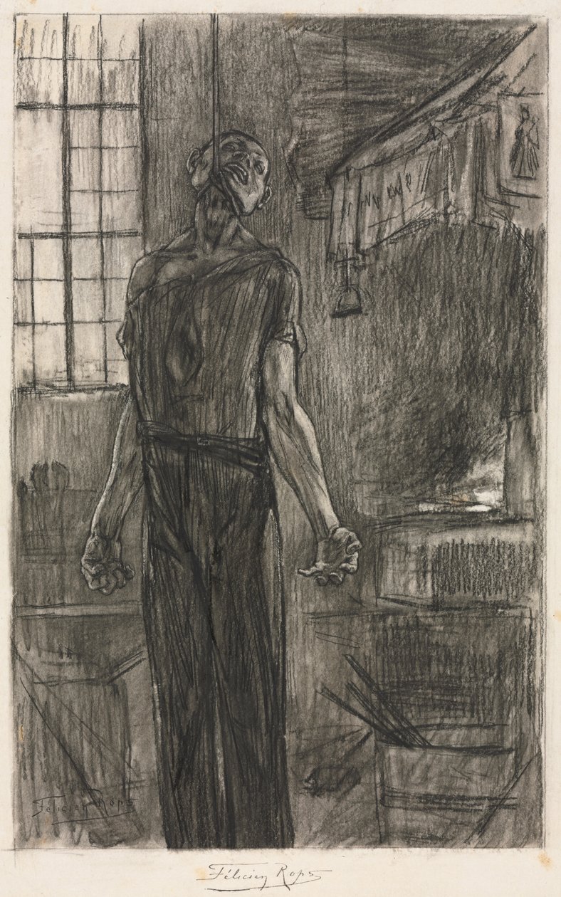 The Hanged Man in the Forge de Félicien Rops