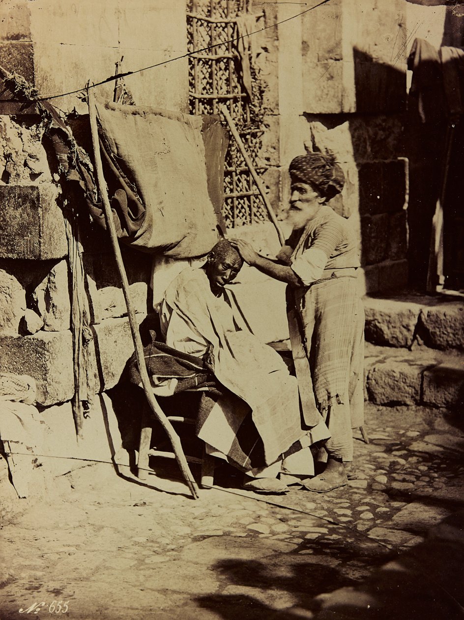 Álbum Damas y Baalbek: Barbero sirio de Félix Bonfils