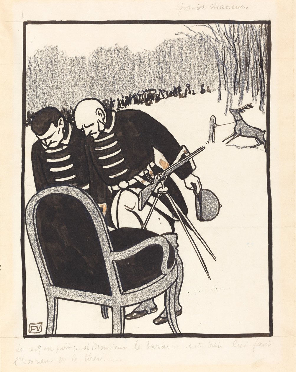 Grandes cazadores--El ciervo está listo de Félix Vallotton