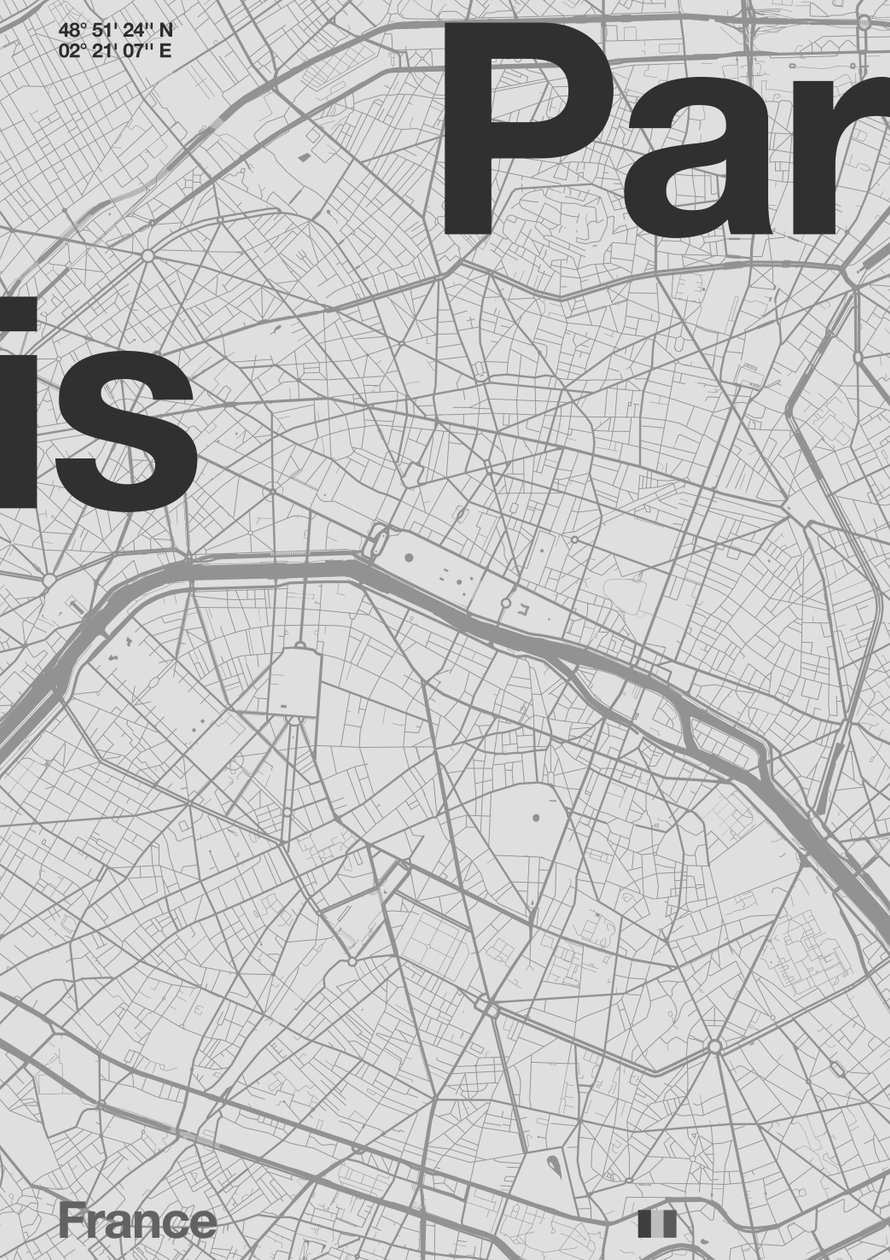 Mapa minimalista de París de Florent Bodart