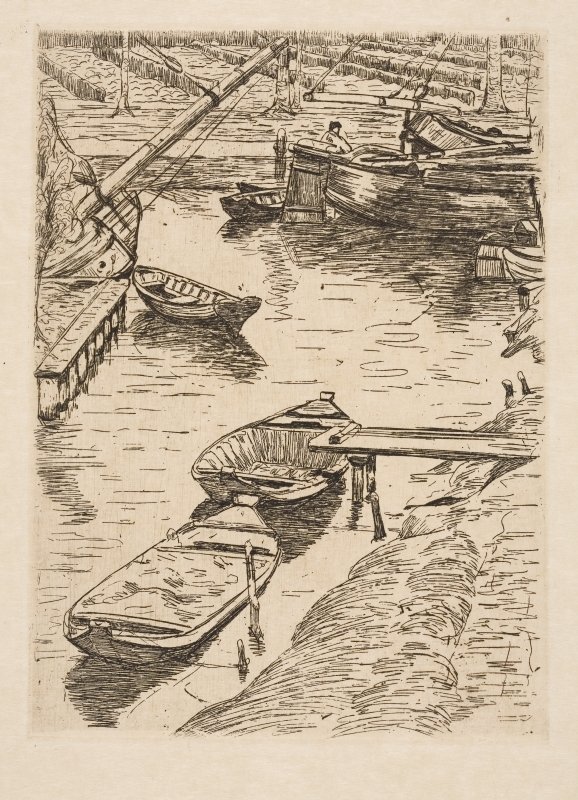 Barcos en un canal de Floris Verster
