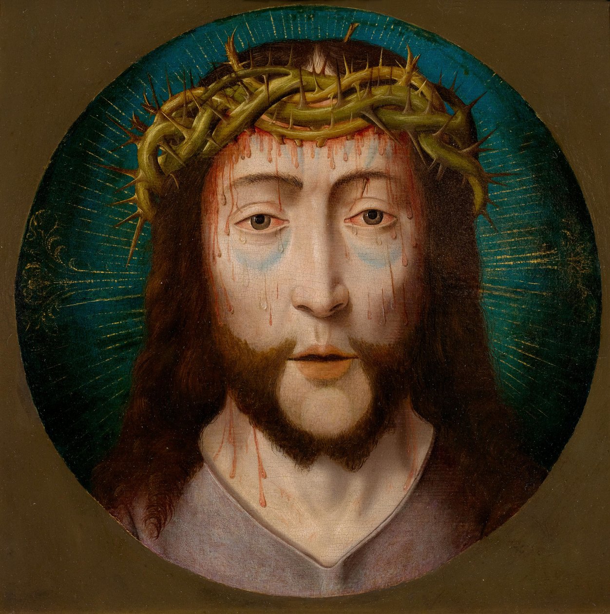 Cristo con corona de espinas de Follower of Aelbrecht Bouts