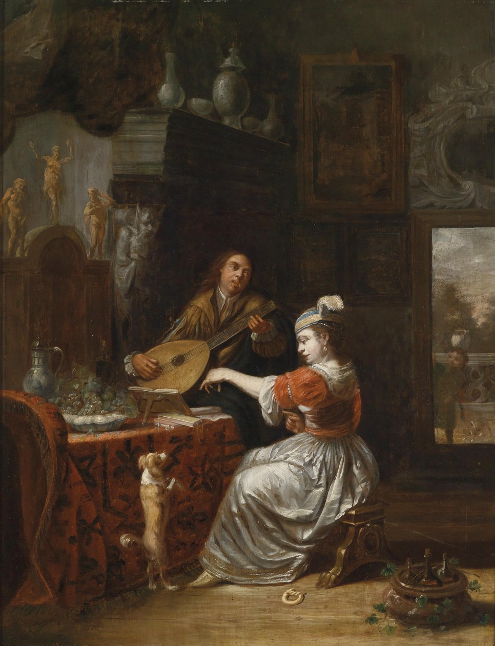 La declaración de amor musical de Follower of Gabriël Metsu