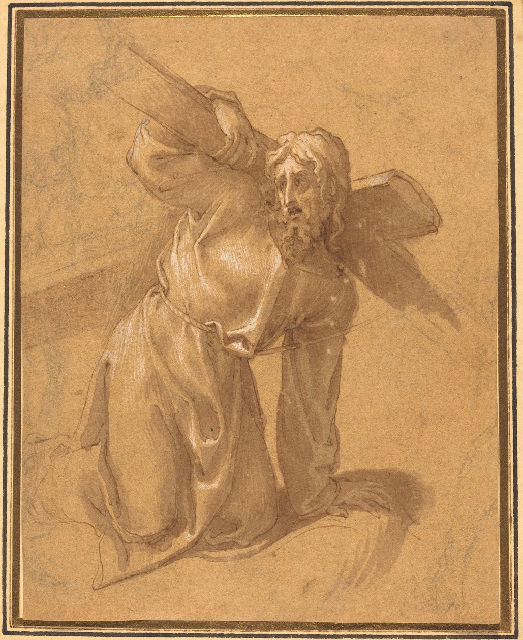 Cristo cayendo bajo la cruz de Follower of Francesco Salviati