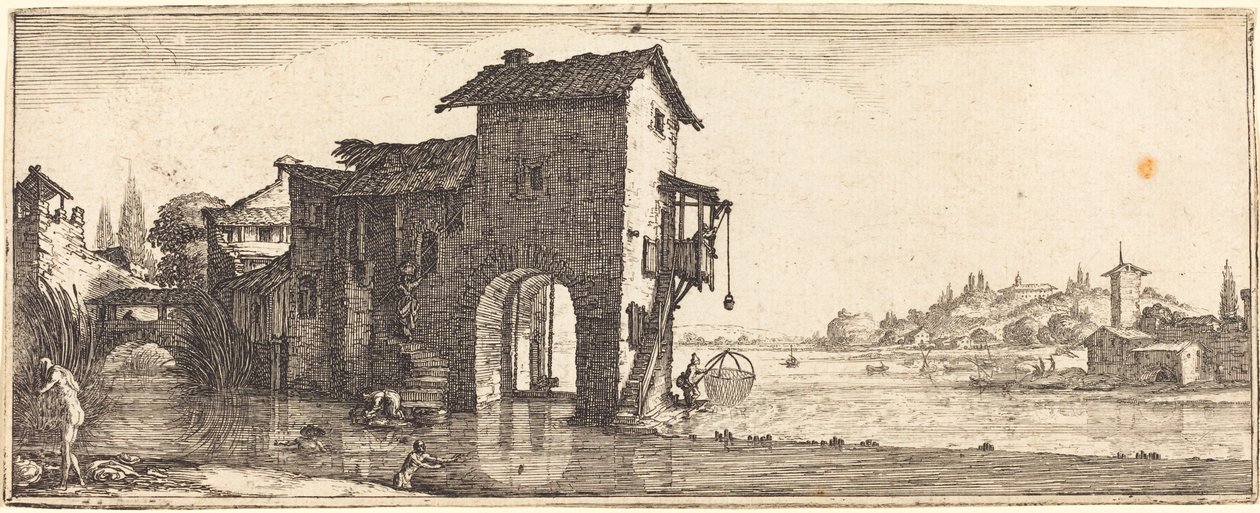 El molino de agua de Follower of Jacques Callot