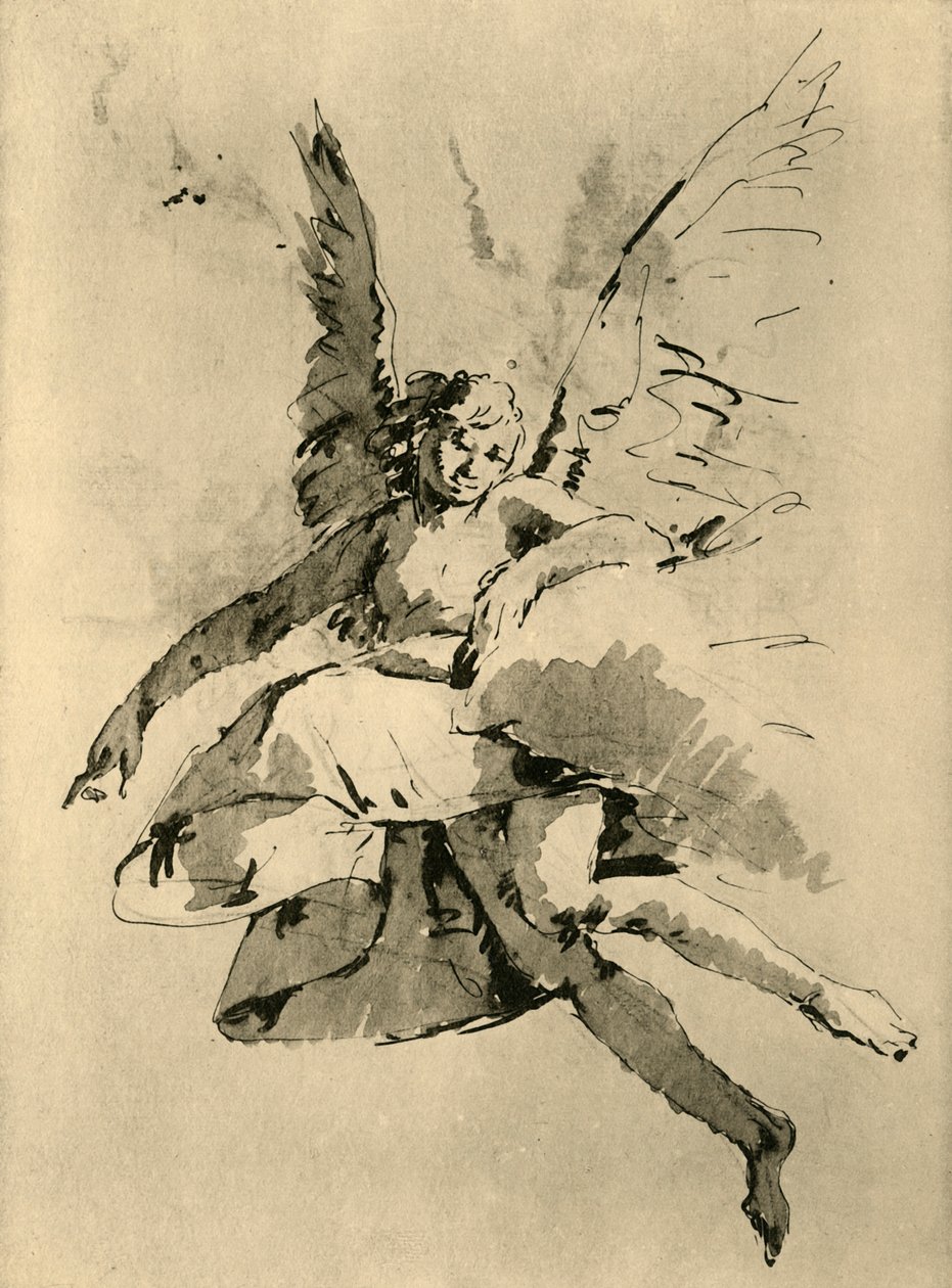 Ángel Flotante, siglo XVIII, 1928 de Follower of Tiepolo