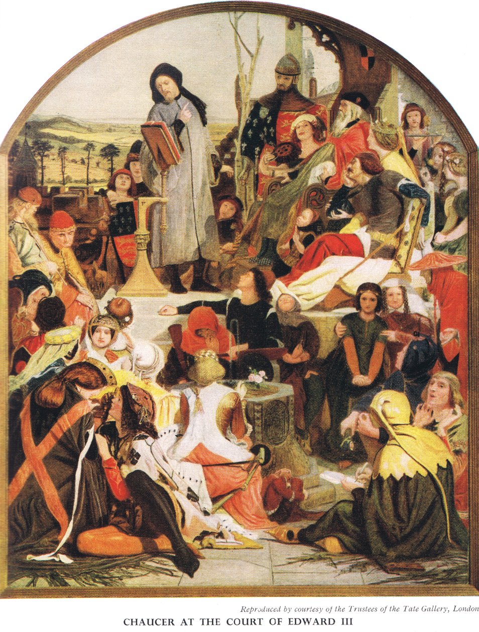 Chaucer en la corte de Eduardo III, c.1940s de Ford Madox Brown