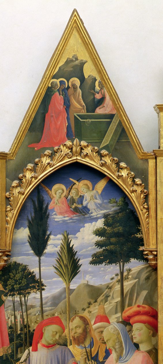 Retablo de Santa Trinita, marco y pináculos por Lorenzo Monaco Piero di Giovanni c.1370-1425 completado c.1434 (detalle) de Fra Angelico