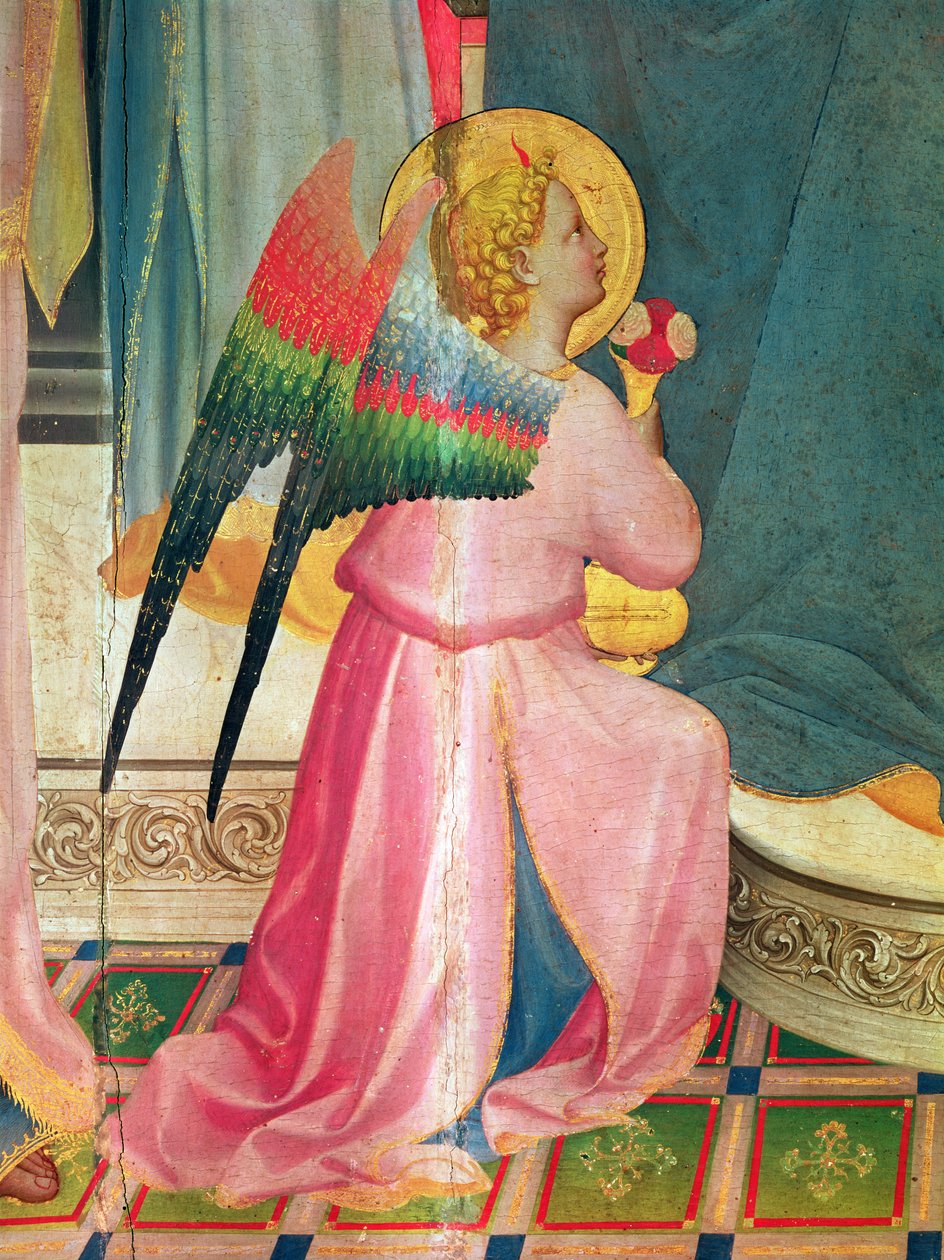 La Virgen entronizada entre santos (detalle) de Fra Angelico