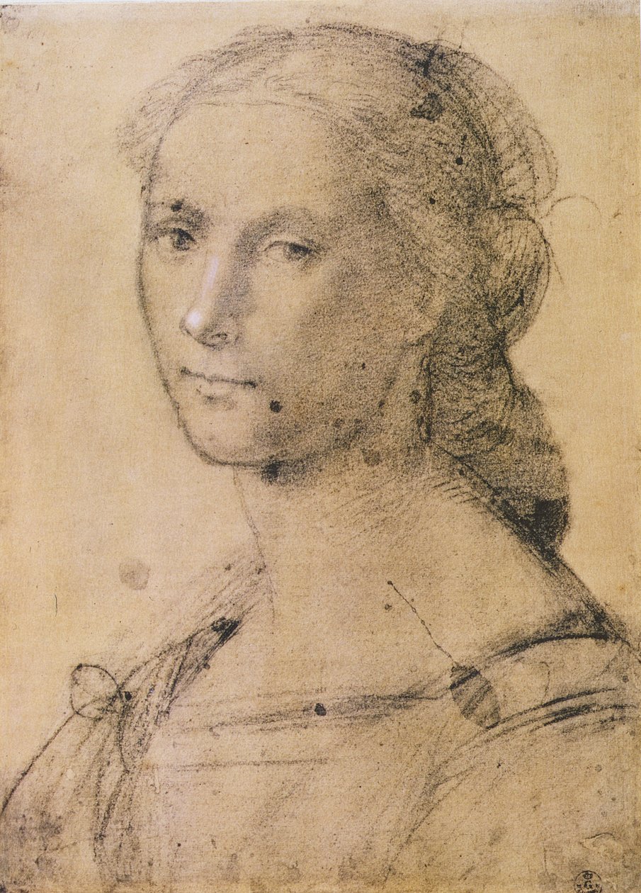 Retrato de una joven (tiza sobre papel) de Fra Bartolommeo