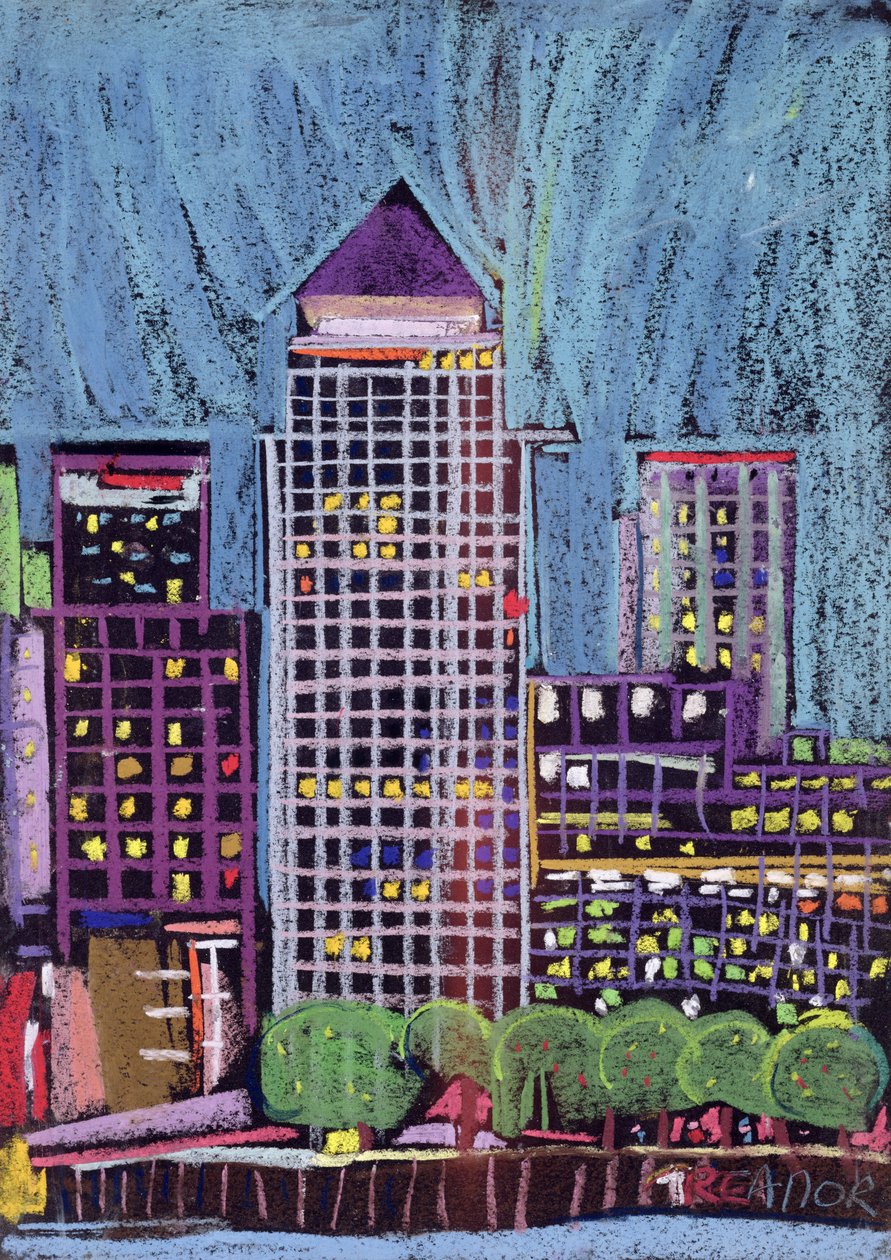 Canary Wharf en los Docklands de Londres de Frances Treanor