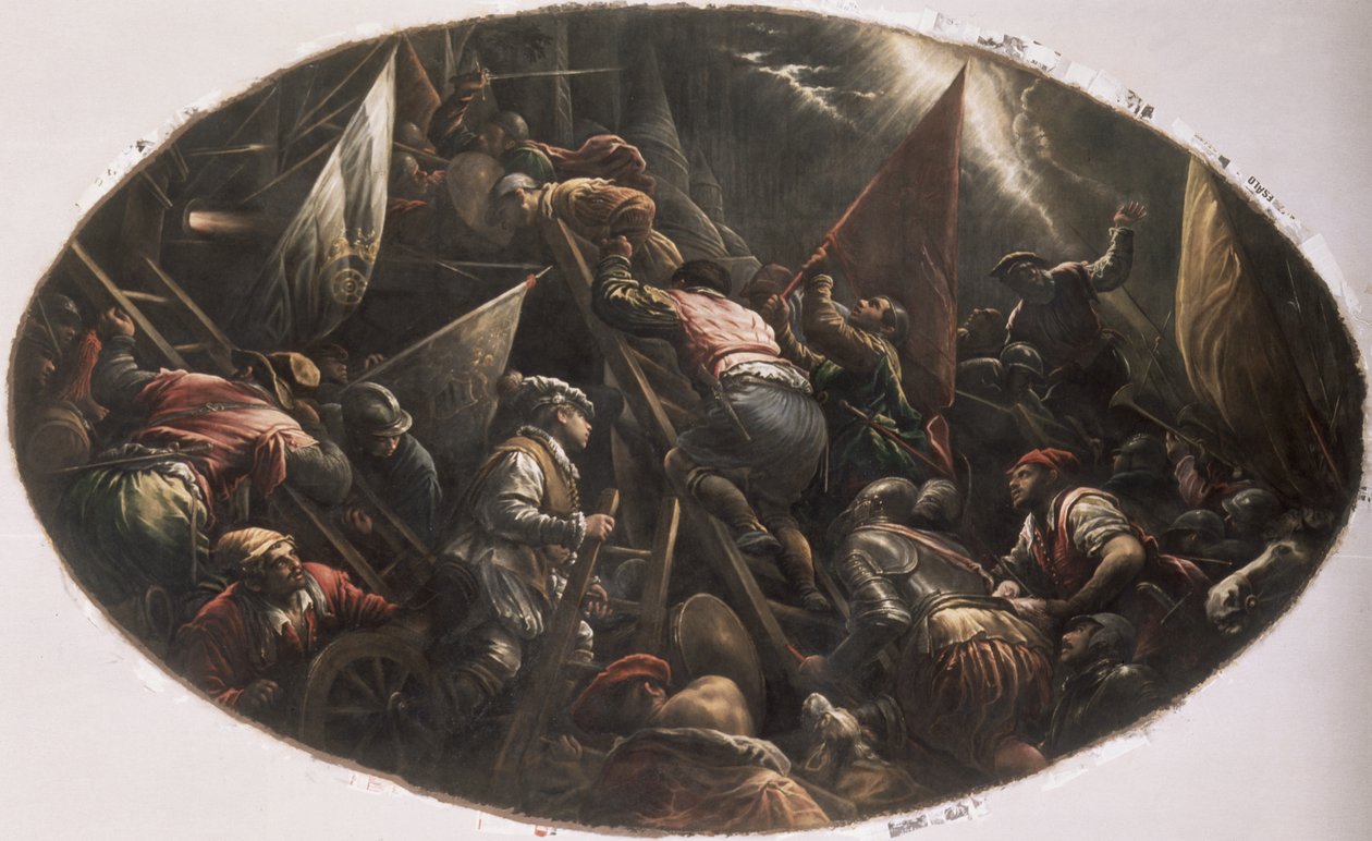 Los venecianos capturando Padua de Francesco Bassano