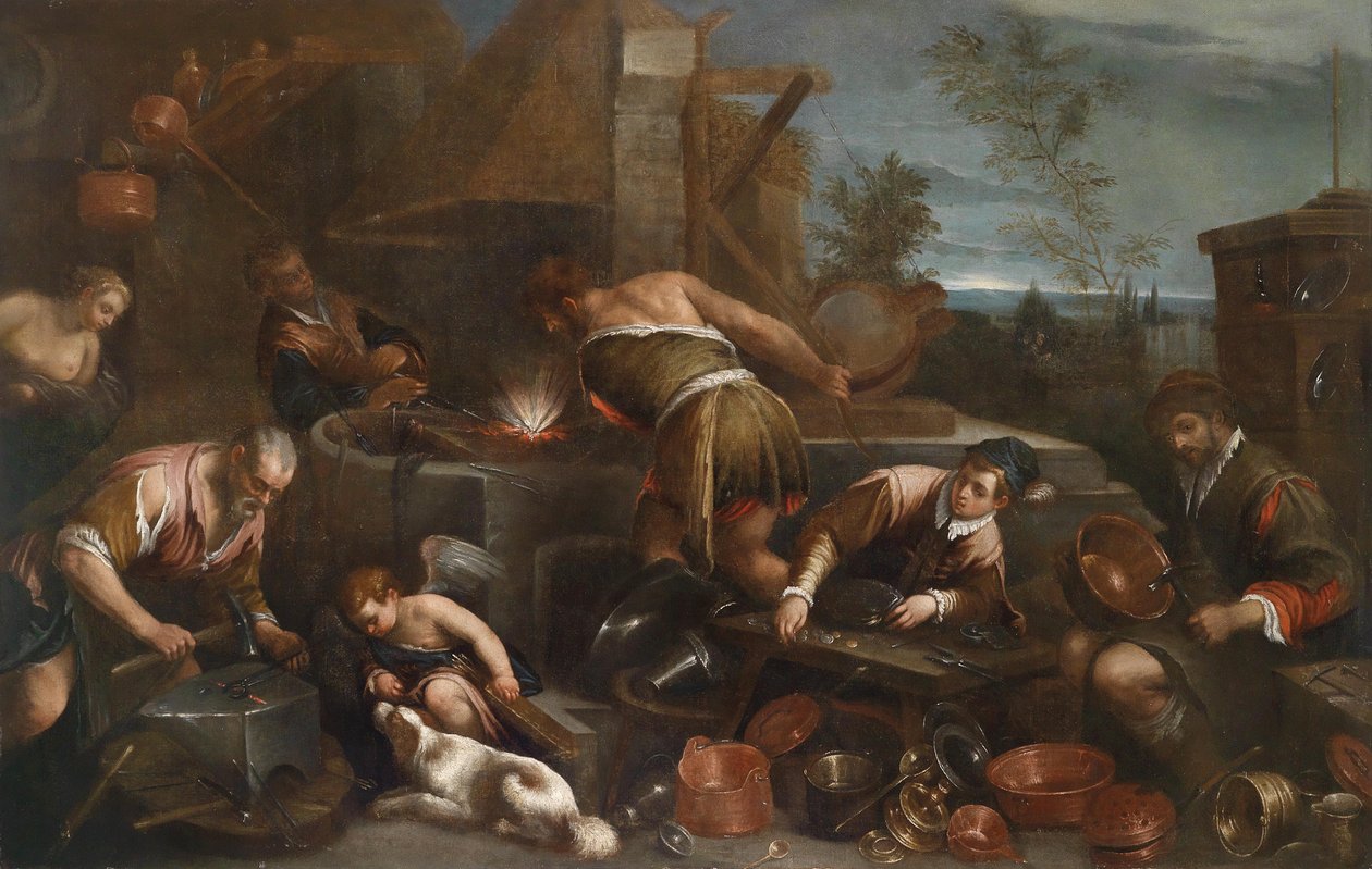La fragua de Vulcano de Francesco Bassano the Younger