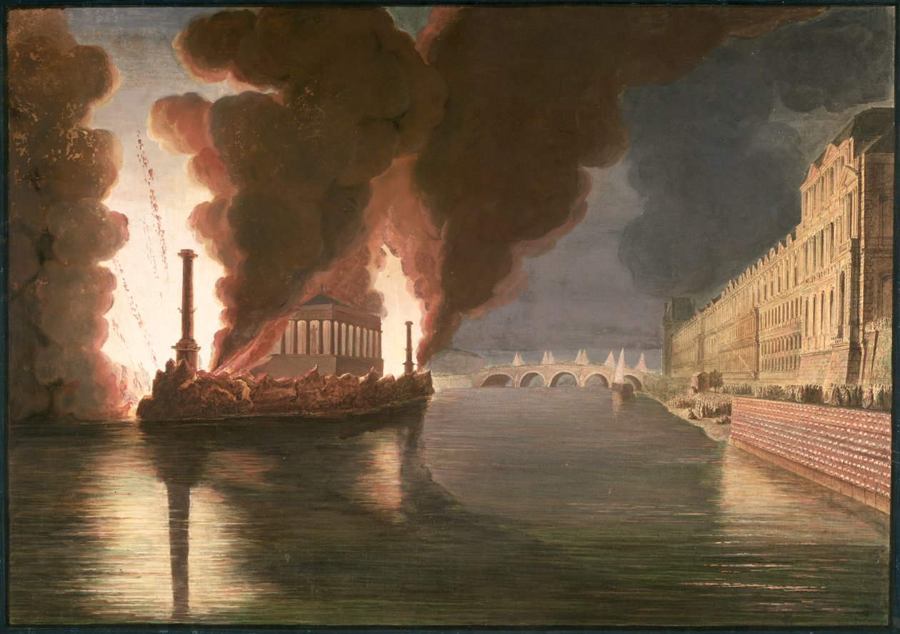 Fuegos artificiales en el Sena de Francesco Piranesi