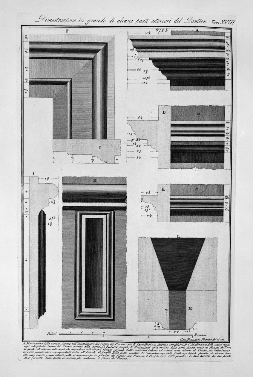 Panteón, lámina XVIII de Francesco Piranesi