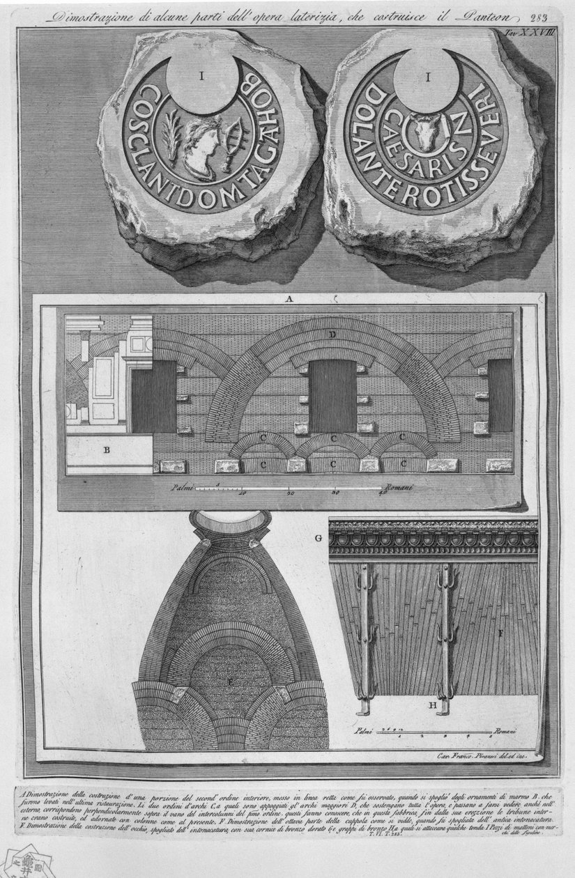 Panteón, tav. XXVIII de Francesco Piranesi