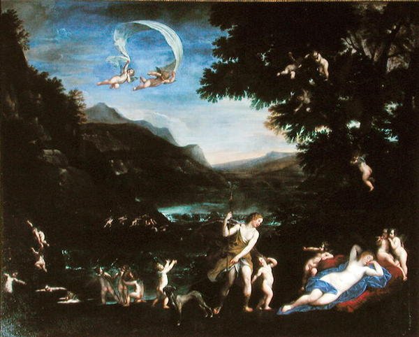 Adonis llevado a Venus por querubines de Francesco Albani
